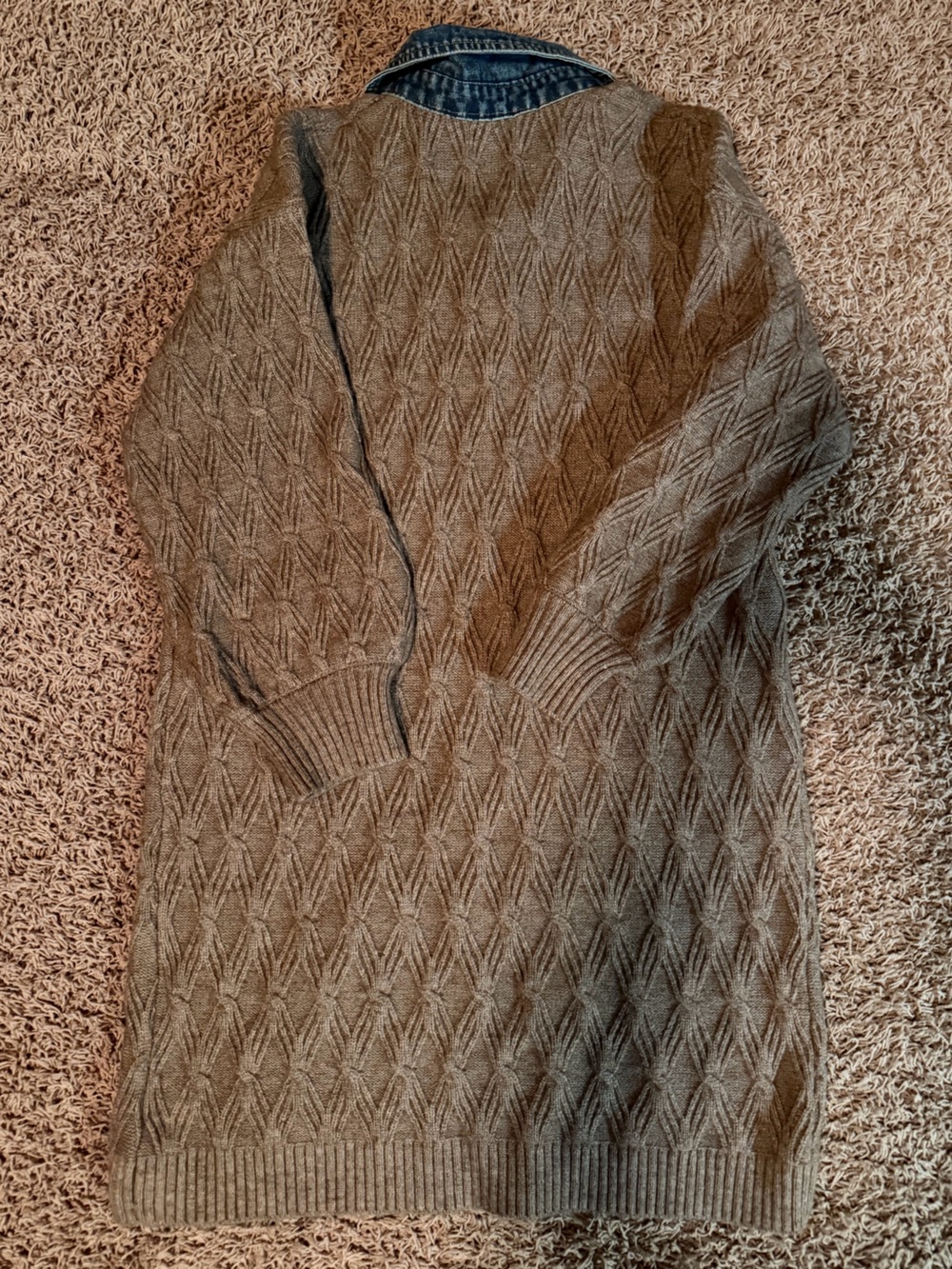 Diamond Stitch Knitting Longline Cardigan - Picture 5 of 7
